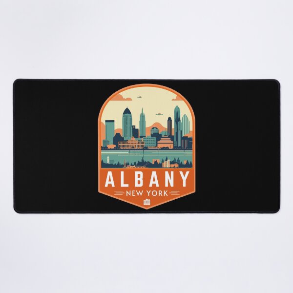 Item preview, Albany in New York, USA Retro Travel Art Landscape designed and sold by MaateoDesign.