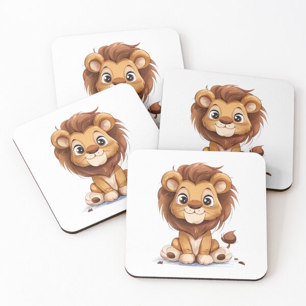 Item preview, Adorable Brown Cartoon Lion Illustration designed and sold by Kids Art 4U.