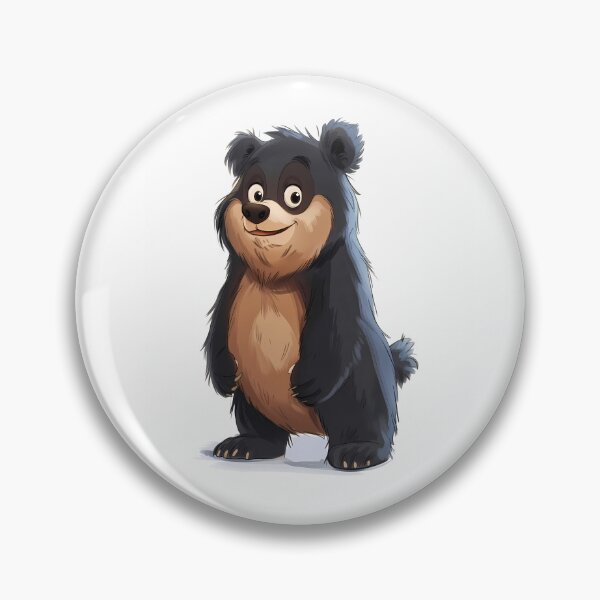 Item preview, Adorable Black Cartoon Bear Illustration designed and sold by Kids Art 4U.