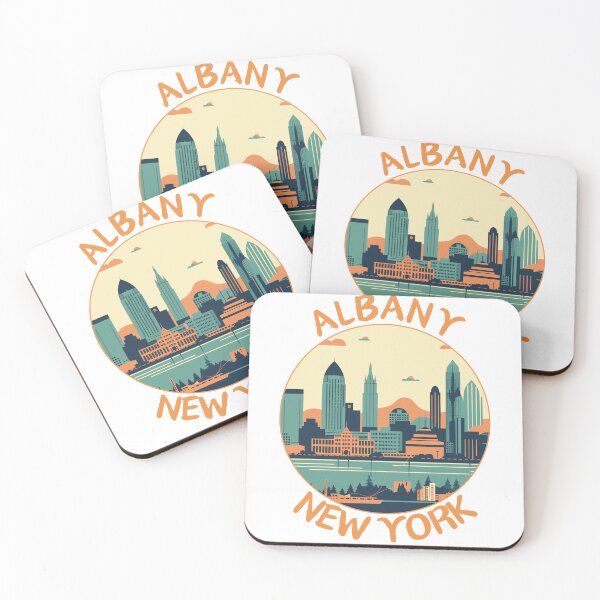 Item preview, Albany in New York, USA Retro Travel Art Emblem designed and sold by MaateoDesign.