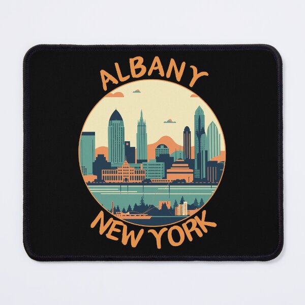 Item preview, Albany in New York, USA Retro Travel Art Emblem designed and sold by MaateoDesign.