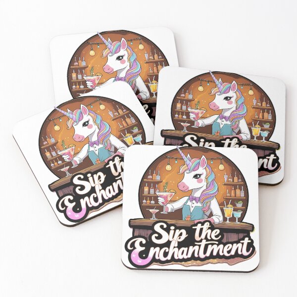 Item preview, Sip the Enchantment – Magical Bartender Unicorn designed and sold by zoughlal.