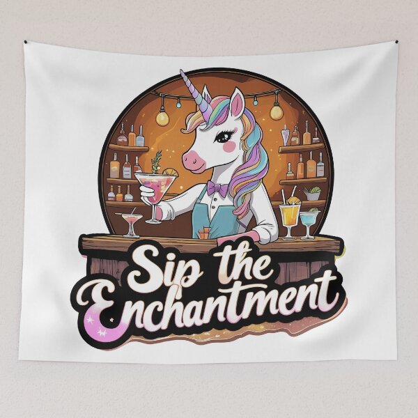 Item preview, Sip the Enchantment – Magical Bartender Unicorn designed and sold by zoughlal.
