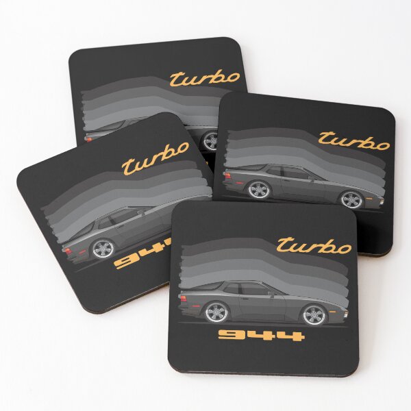 Item preview, Porsche 944 Turbo Side Black retro illustration designed and sold by blackdogshop.