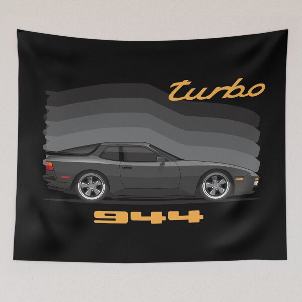 Item preview, Porsche 944 Turbo Side Black retro illustration designed and sold by blackdogshop.