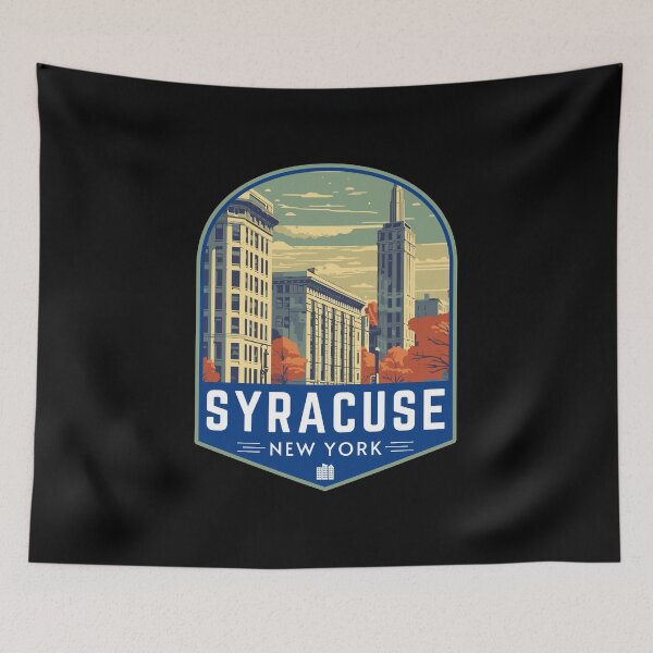 Item preview, Syracuse in New York, USA Retro Travel Art Landscape designed and sold by MaateoDesign.