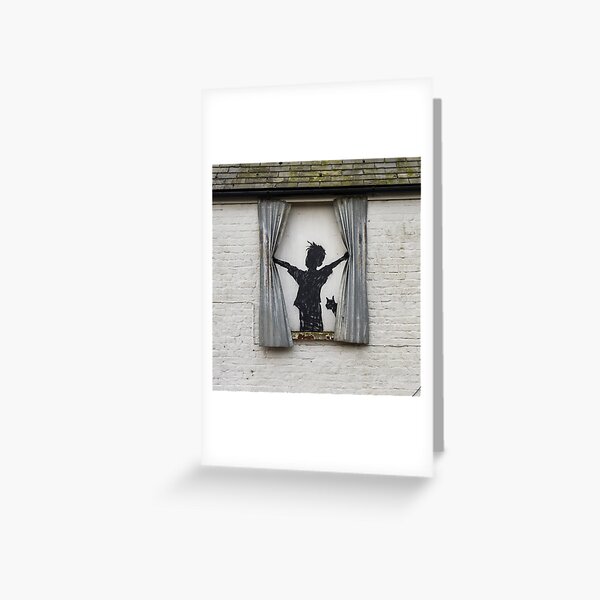 Item preview, Banksy – Morning Is Broken (Boy, Cat & Sheet Metal Curtains) designed and sold by So Sorted Design.