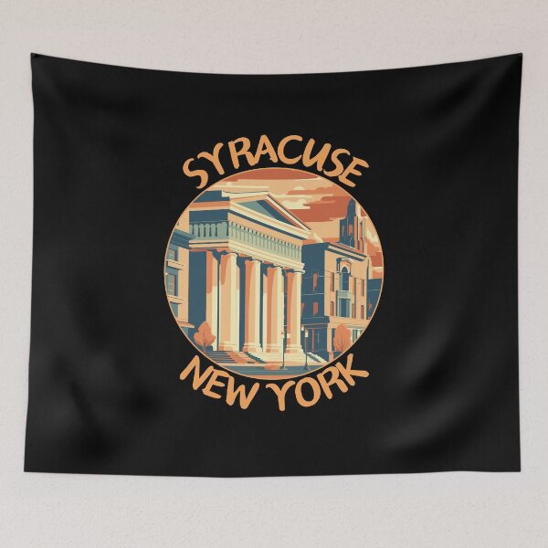 Item preview, Syracuse in New York, USA Retro Travel Art Emblem designed and sold by MaateoDesign.