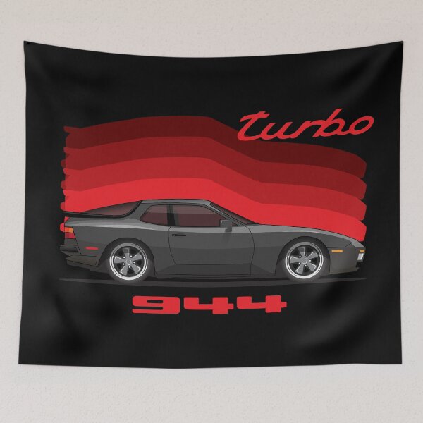 Item preview, Porsche 944 Turbo Side Black retro illustration designed and sold by blackdogshop.