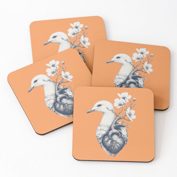 Item preview, Seagull, heart and flower designed and sold by Brendon987.