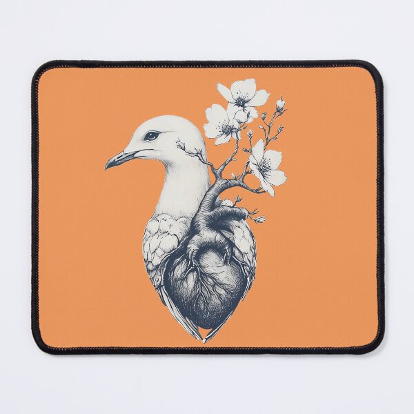 Item preview, Seagull, heart and flower designed and sold by Brendon987.