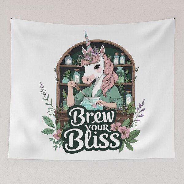 Item preview, Brew Your Bliss – Herbalist Unicorn Apothecary designed and sold by zoughlal.