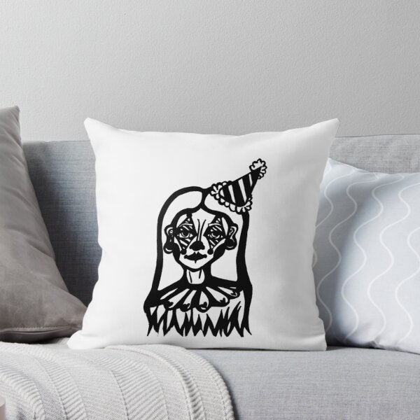 Item preview, Tired Carnival Circus Clown Girl Portrait Greyscale designed and sold by KayTurtless.