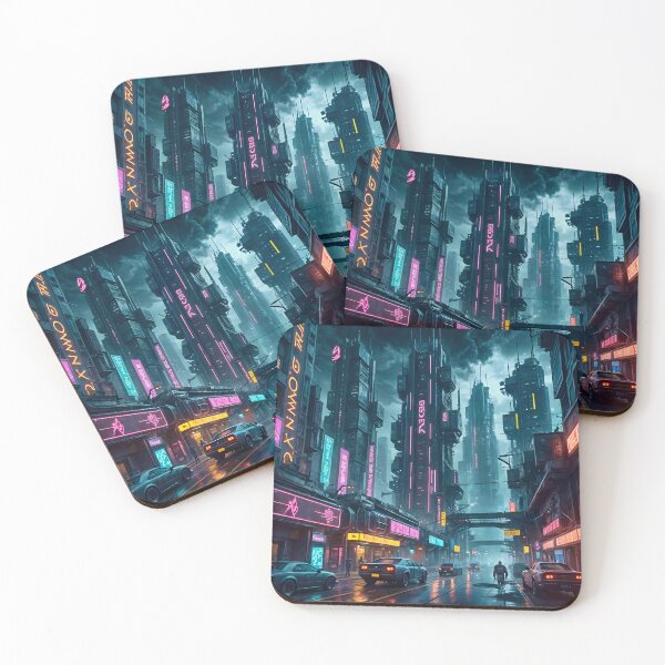 Item preview, Cyber City Life Enshrouded With Mega Towers designed and sold by Ink Art Design.