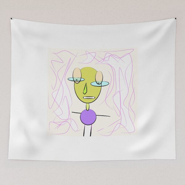 Item preview, Portrait of an animated character with a pink wriggly background  designed and sold by Nnone.