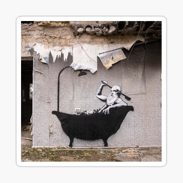 Item preview, Banksy – Old Man Taking a Bath (Ukraine) designed and sold by So Sorted Design.