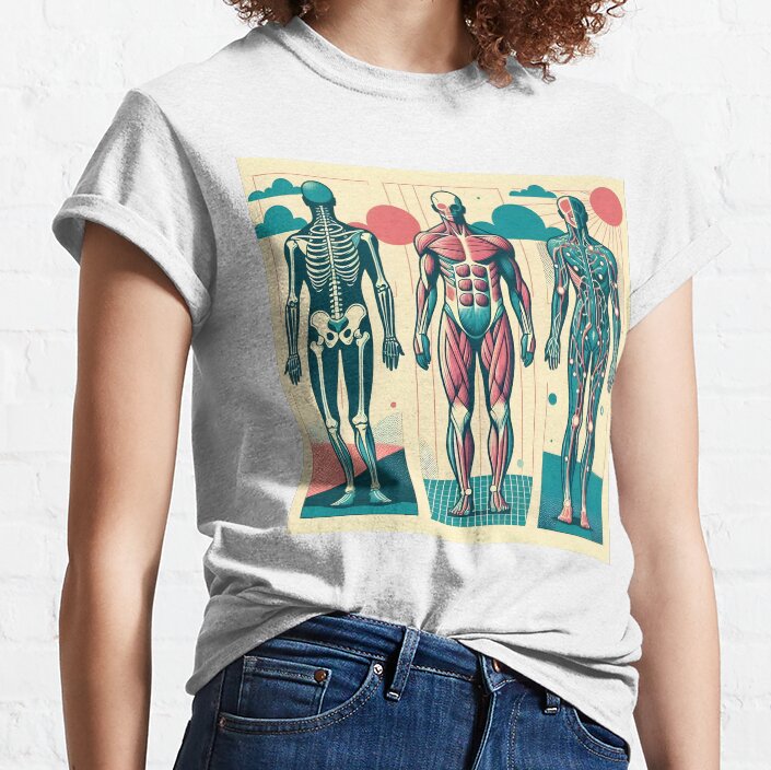 Futuristic Anatomy & Sacred Geometry – Visionary Art Print Classic T-Shirt