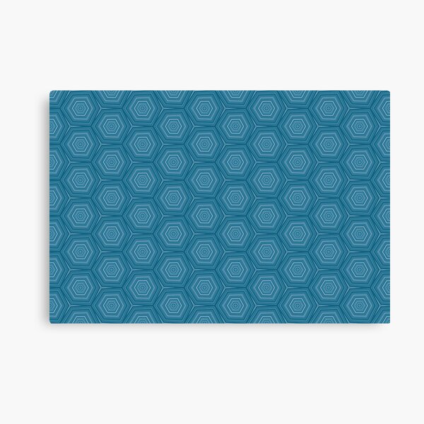 Aperçu de l'œuvre Motif d'illusion d'optique hexagonal géométrique bleu sarcelle créée et vendue par angelandlilydesigns.