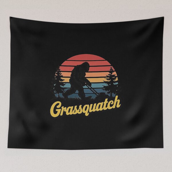 Item preview, Funny Bigfoot Mowing Grass - Grassquatch Lawn Care Humor designed and sold by love3617.
