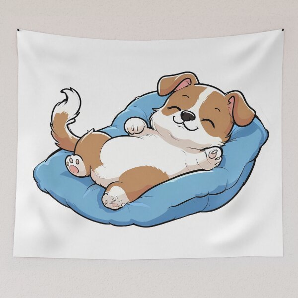 Item preview, Cute Relaxing Puppy on Cozy Bed designed and sold by yasarstore.