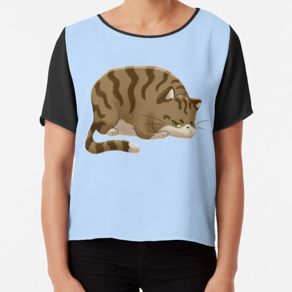 Chubby Grumpy Kitty (Tabby) Chiffon Top