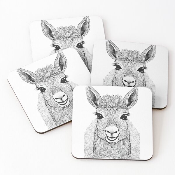 Item preview, cute llama with patterns designed and sold by kreativeadern.