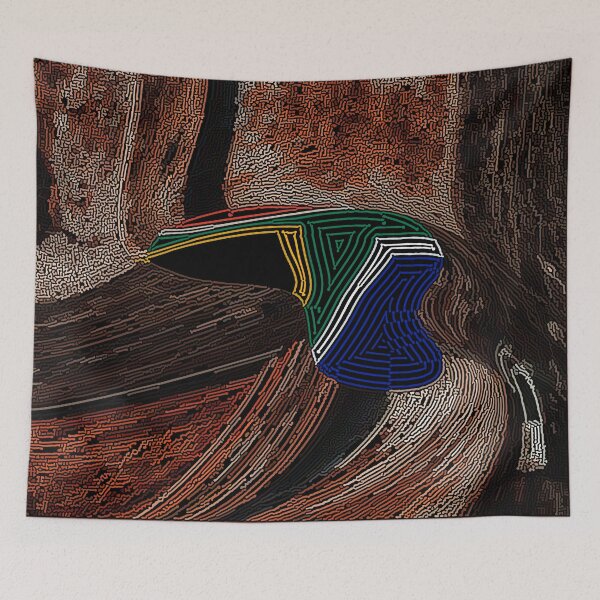 Item preview, ABSTRACT TRIBAL ILLUSTRATION INSPIRED BY THE SOUTH AFRICAN FLAG - CONTEMPORARY ART designed and sold by Ralek.