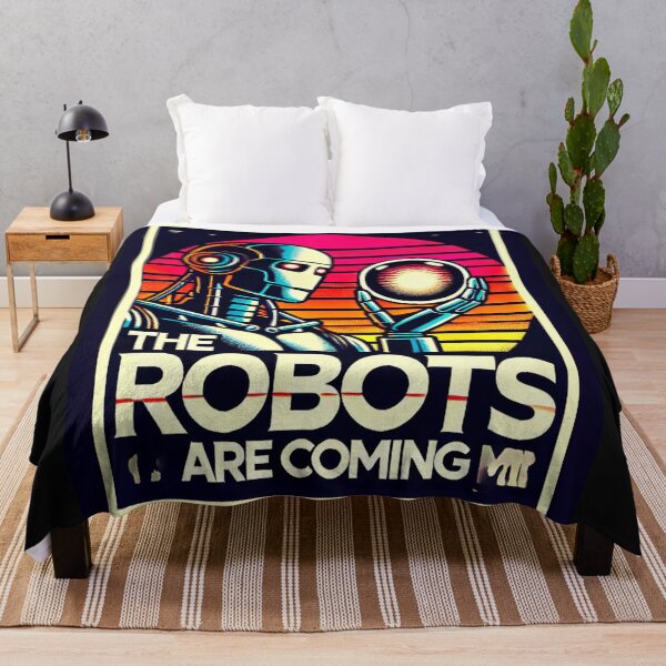 Aperçu de l'œuvre les robots arrivent créée et vendue par TEEJAMBOREE.