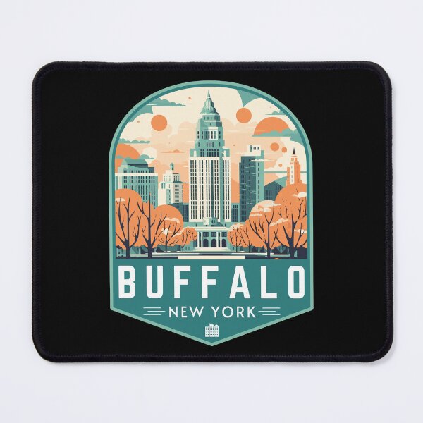 Item preview, Buffalo in New York, USA Retro Travel Art Emblem designed and sold by MaateoDesign.