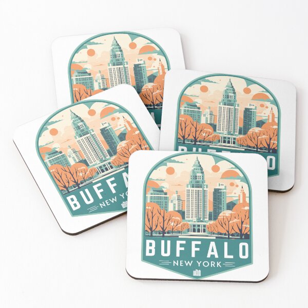 Item preview, Buffalo in New York, USA Retro Travel Art Emblem designed and sold by MaateoDesign.