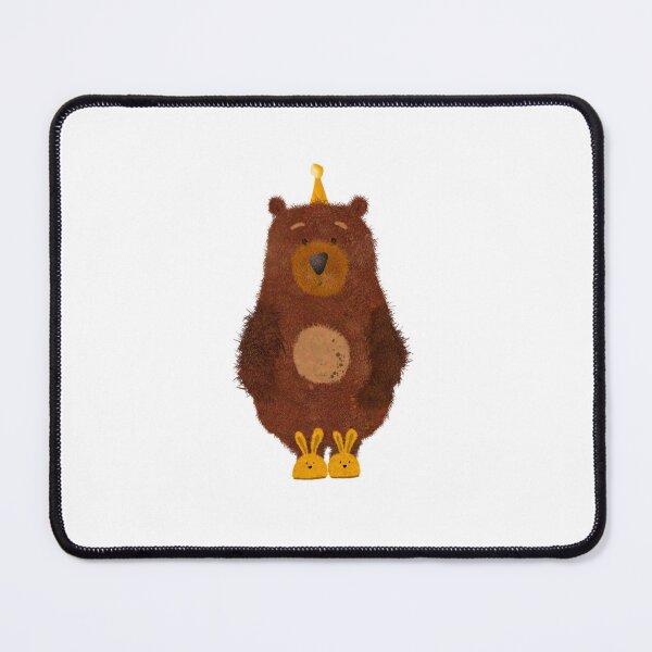 Item preview, Fuzzy bear with funny slippers and party hat designed and sold by Sannevanrossum.