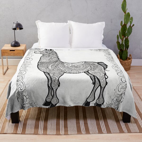 Item preview, cute llama with pattern frame designed and sold by kreativeadern.