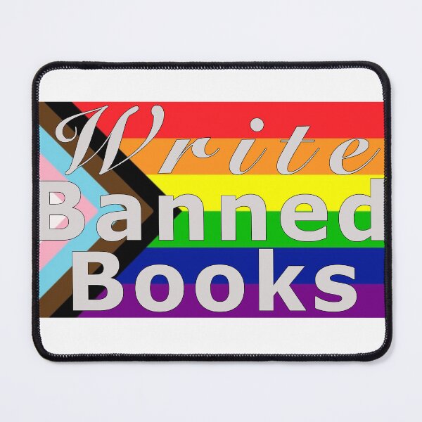 Item preview, Write Banned Books Black Outline-Rectangle designed and sold by CreativeSoup.