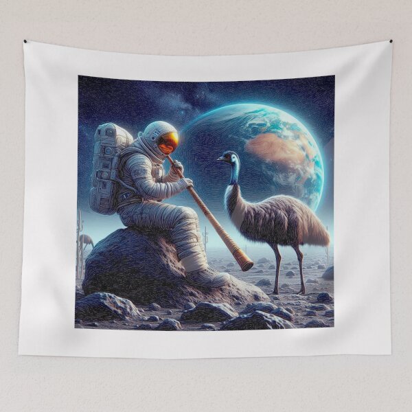 Item preview, From Australia Down Under Didgeridoo, Emu and the Astronaut#1 designed and sold by Helios Be. Lavsh.