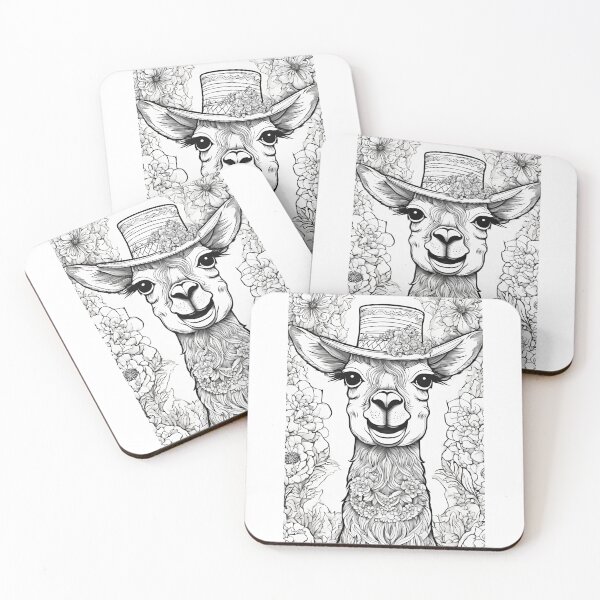 Item preview, funny llama with hat and flowers designed and sold by kreativeadern.