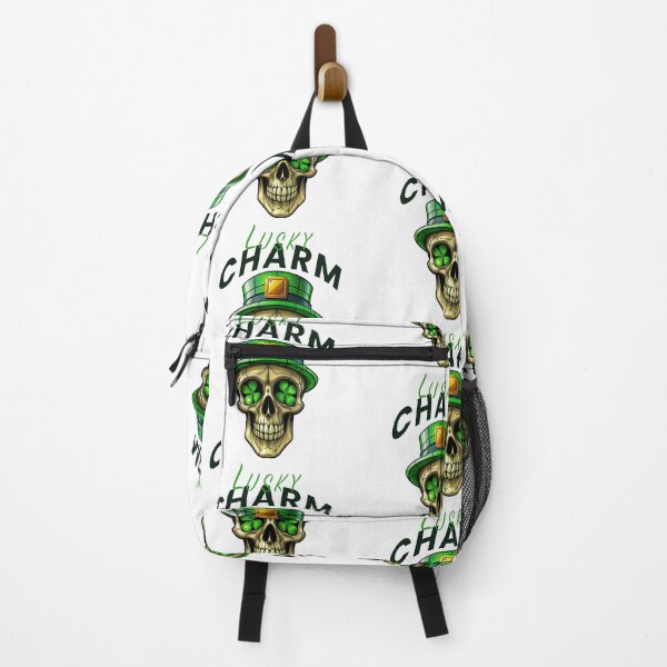 Item preview, St. Patrick’s Day skull with green leprechaun hat and shamrocks designed and sold by olenapetol.
