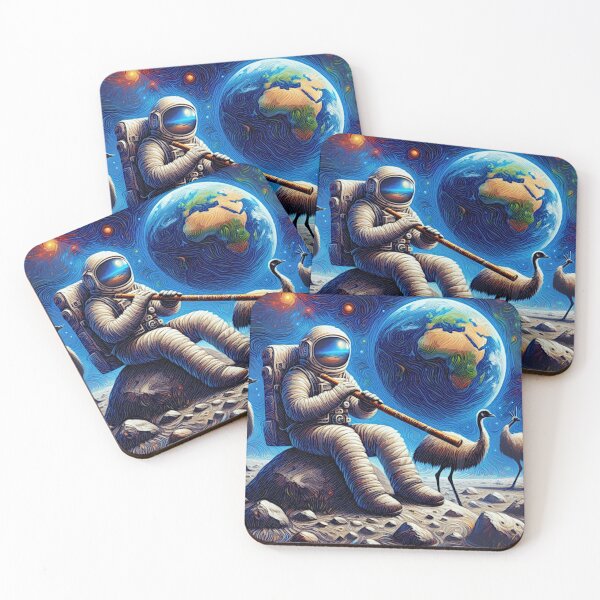 Item preview, From Australia Down Under Didgeridoo, Emu and the Astronaut#2 designed and sold by Helios Be. Lavsh.