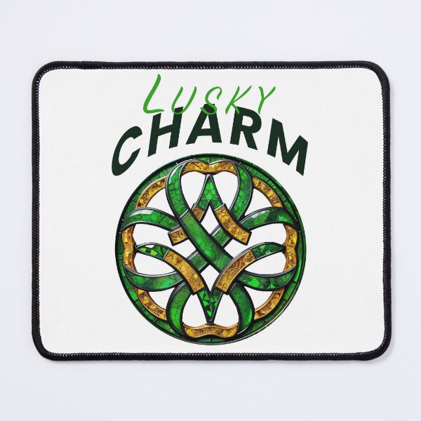 Item preview, Intricate green and gold design with Celtic knot patterns on a white background.  designed and sold by olenapetol.