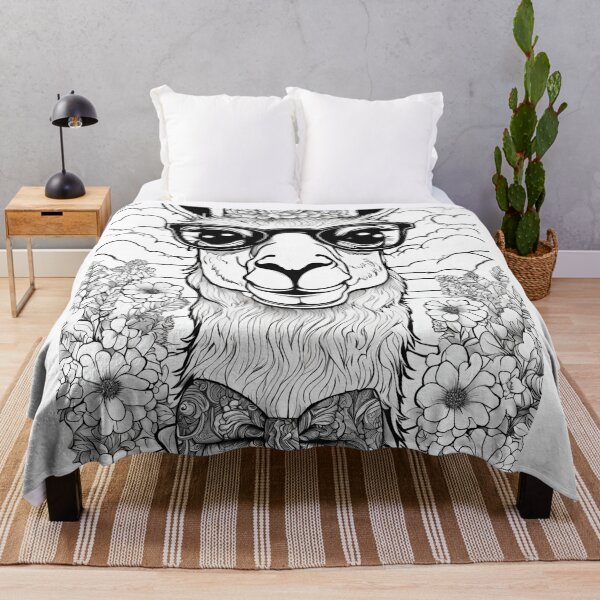 Item preview, smiling llama with glasses and bow tie designed and sold by kreativeadern.