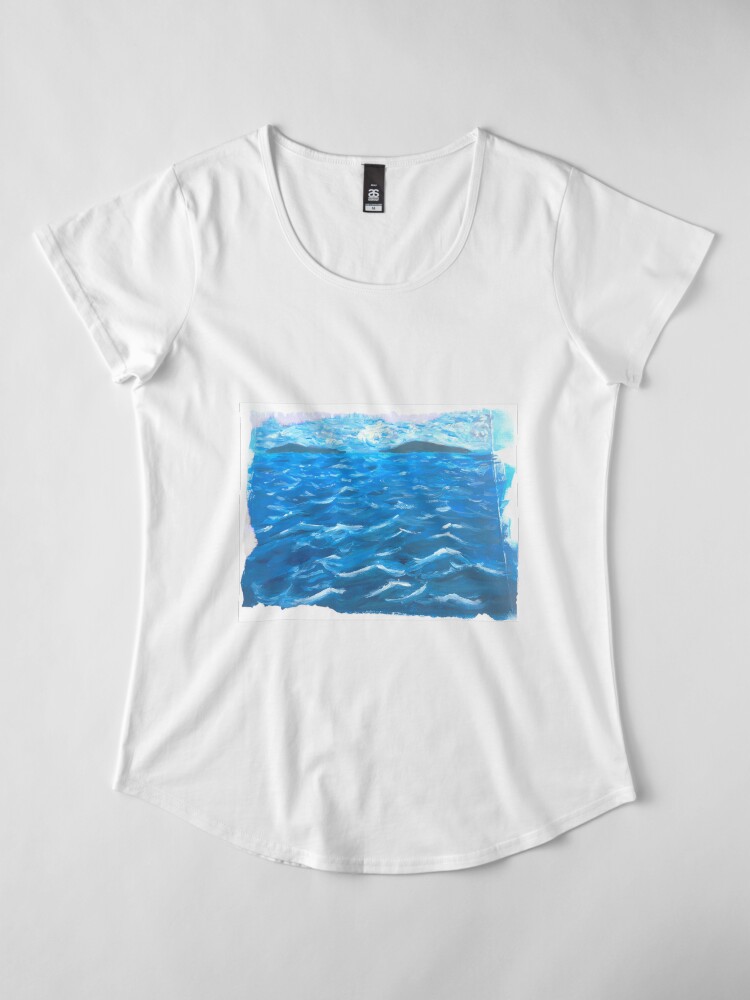 Alternate view of Beautiful Seaside Landscape Premium Scoop T-Shirt