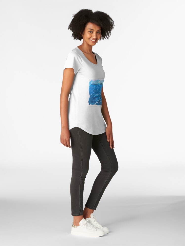 Alternate view of Beautiful Seaside Landscape Premium Scoop T-Shirt