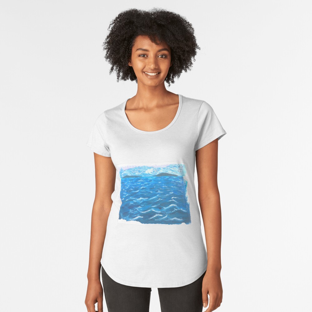 Beautiful Seaside Landscape Premium Scoop T-Shirt
