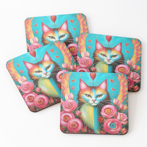 Item preview, Cat angel among roses. designed and sold by Natalia-Vlad.