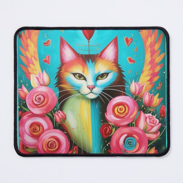 Item preview, Cat angel among roses. designed and sold by Natalia-Vlad.
