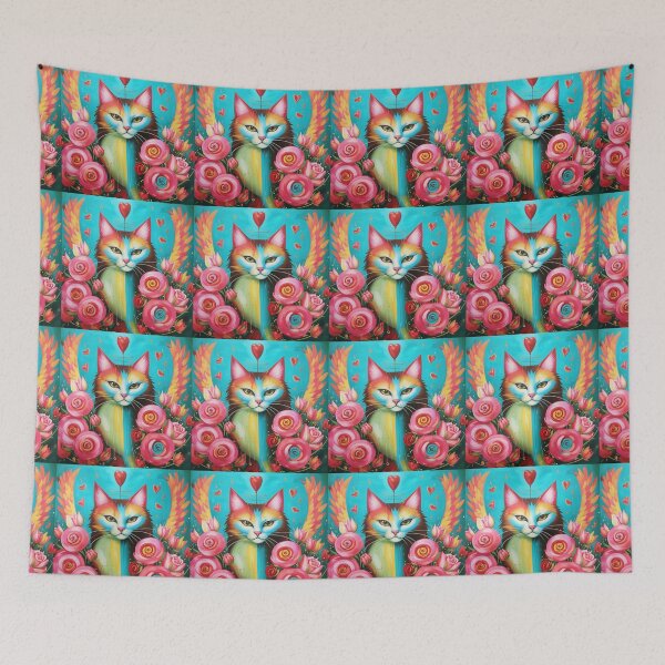 Item preview, Cat angel among roses. designed and sold by Natalia-Vlad.