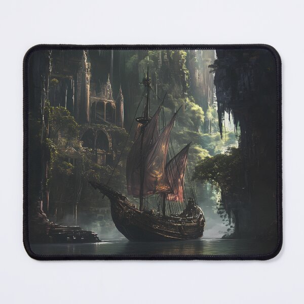 Item preview, Gothic Voyage: The Elven Ship on the Mystic River designed and sold by Spiritveil.