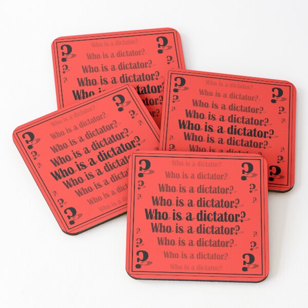 Item preview, Sign "Who is a dictator?" on a red background designed and sold by Cherevan.