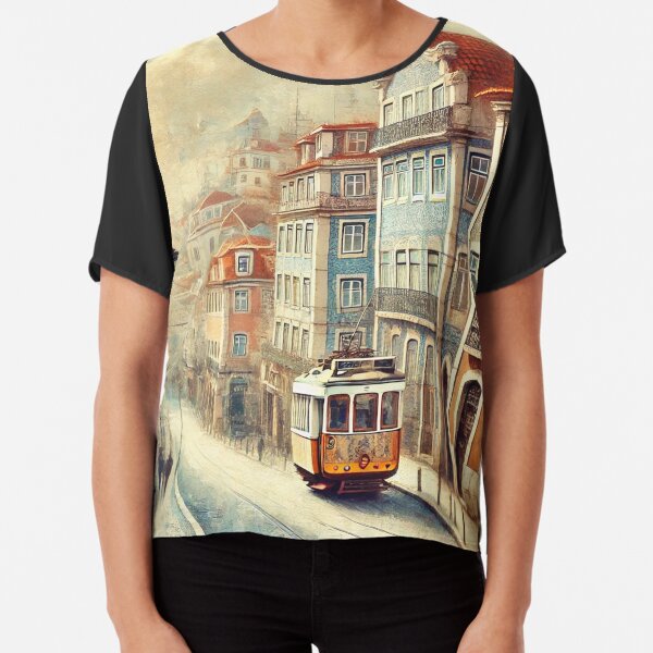 Aperçu de l'œuvre Tramway de Lisbonne – Un charme intemporel dans un style impressionniste créée et vendue par Macajuba Design .