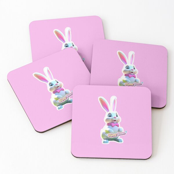 Item preview, easter bunny white pink – 3D look effect sticker designed and sold by Rainbow Paws Garden.