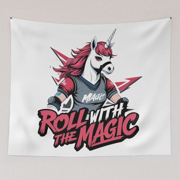 Item preview, Roll with the Magic – Roller Derby Unicorn designed and sold by zoughlal.